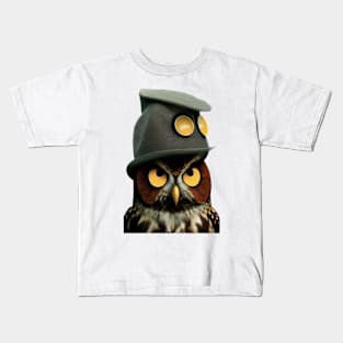 An Intellectual Owl in the Hat Kids T-Shirt